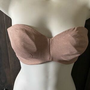 Delimira Strapless Tan Bandeau Bra size 34B